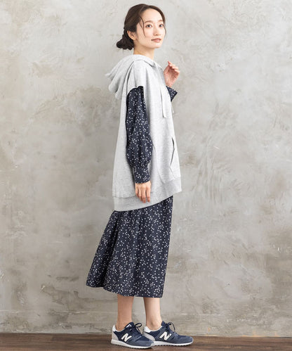 21号(6L～) パウダーサテンスタープリントワンピース