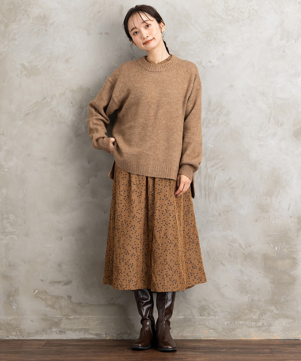 21号(6L～) パウダーサテンスタープリントワンピース