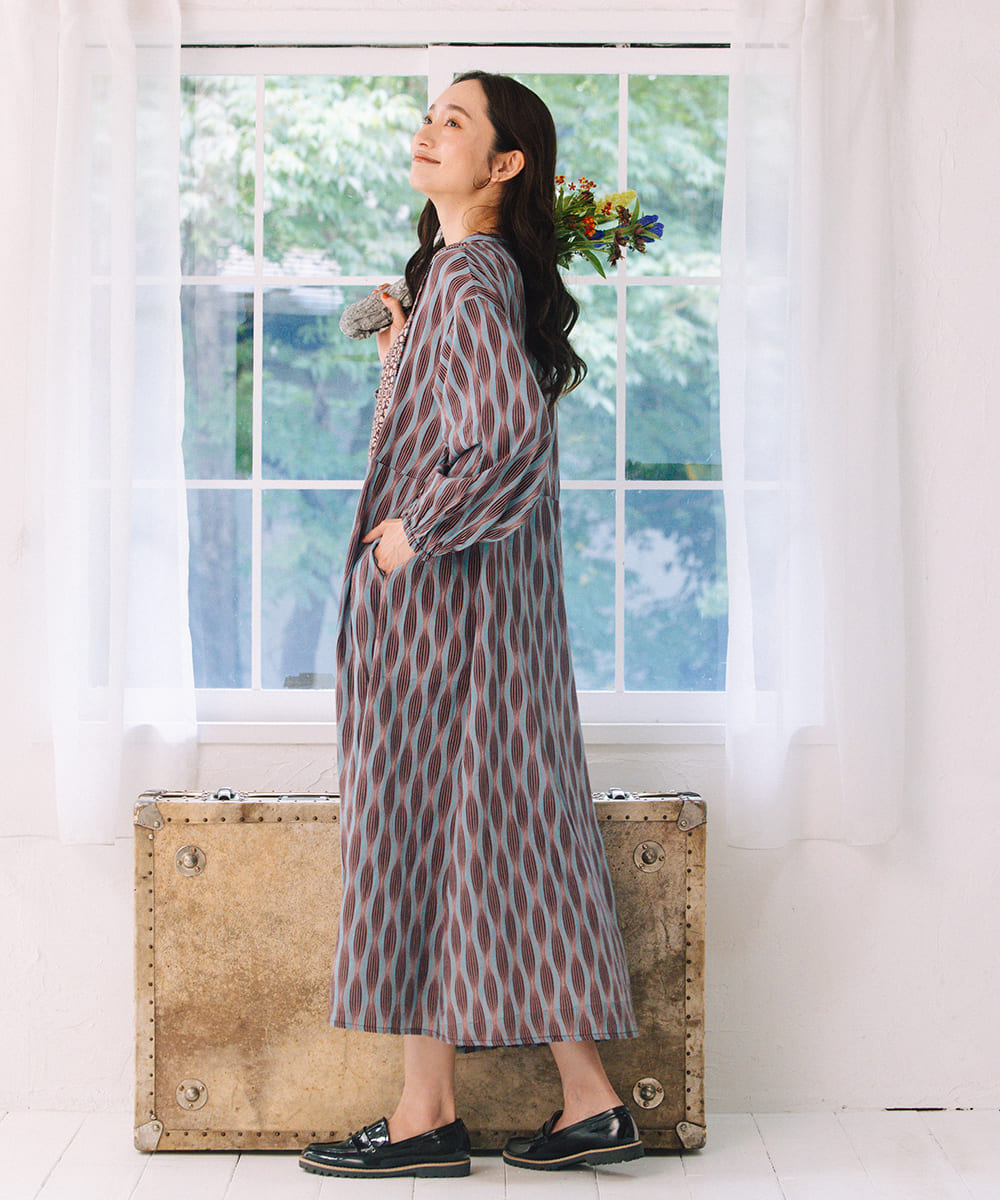 INDESIGN MIXプリントスキッパーワンピース