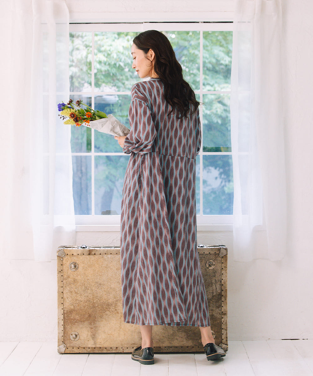 21号(6L～) INDESIGN MIXプリントスキッパーワンピース