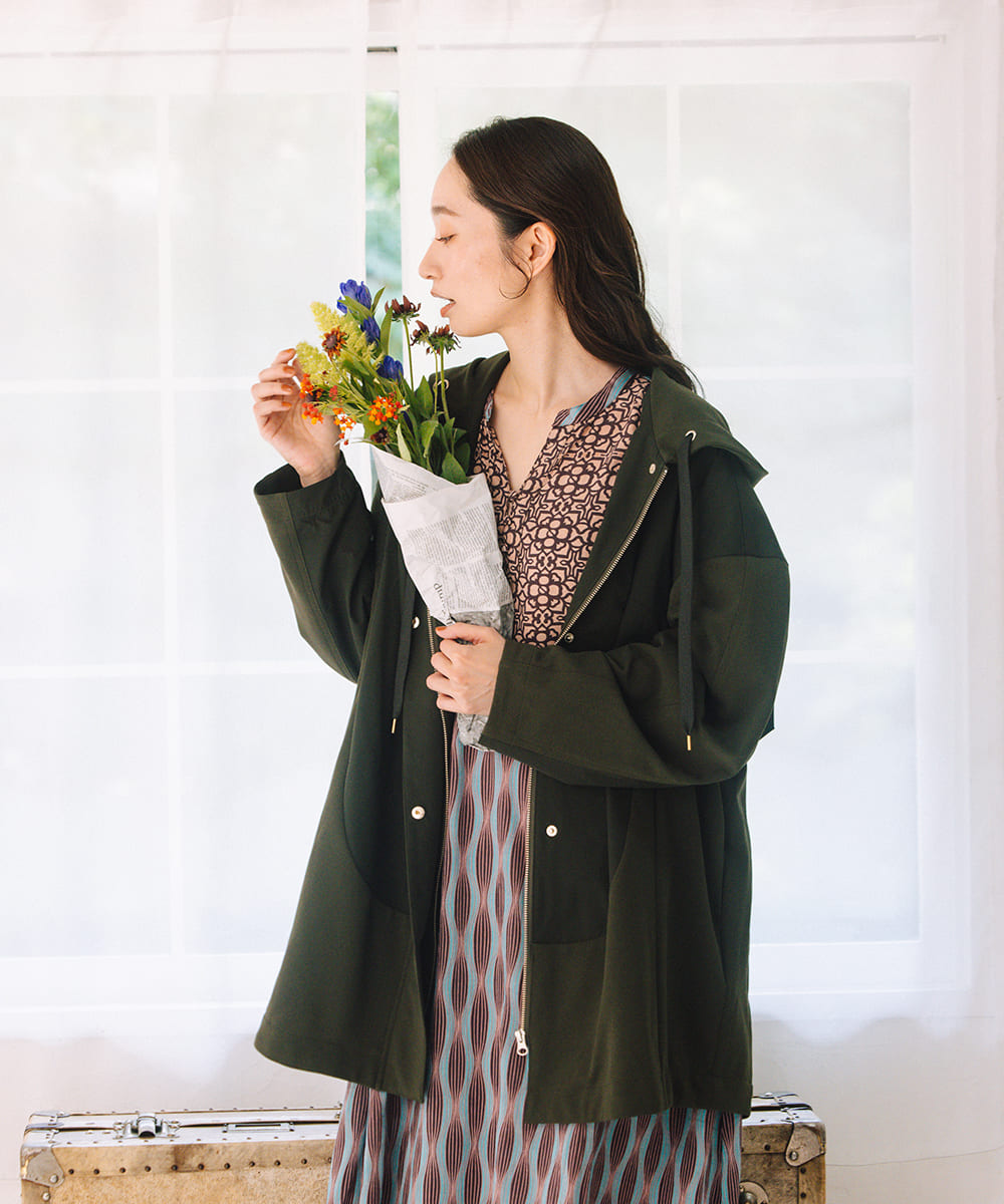 21号(6L～) INDESIGN MIXプリントスキッパーワンピース