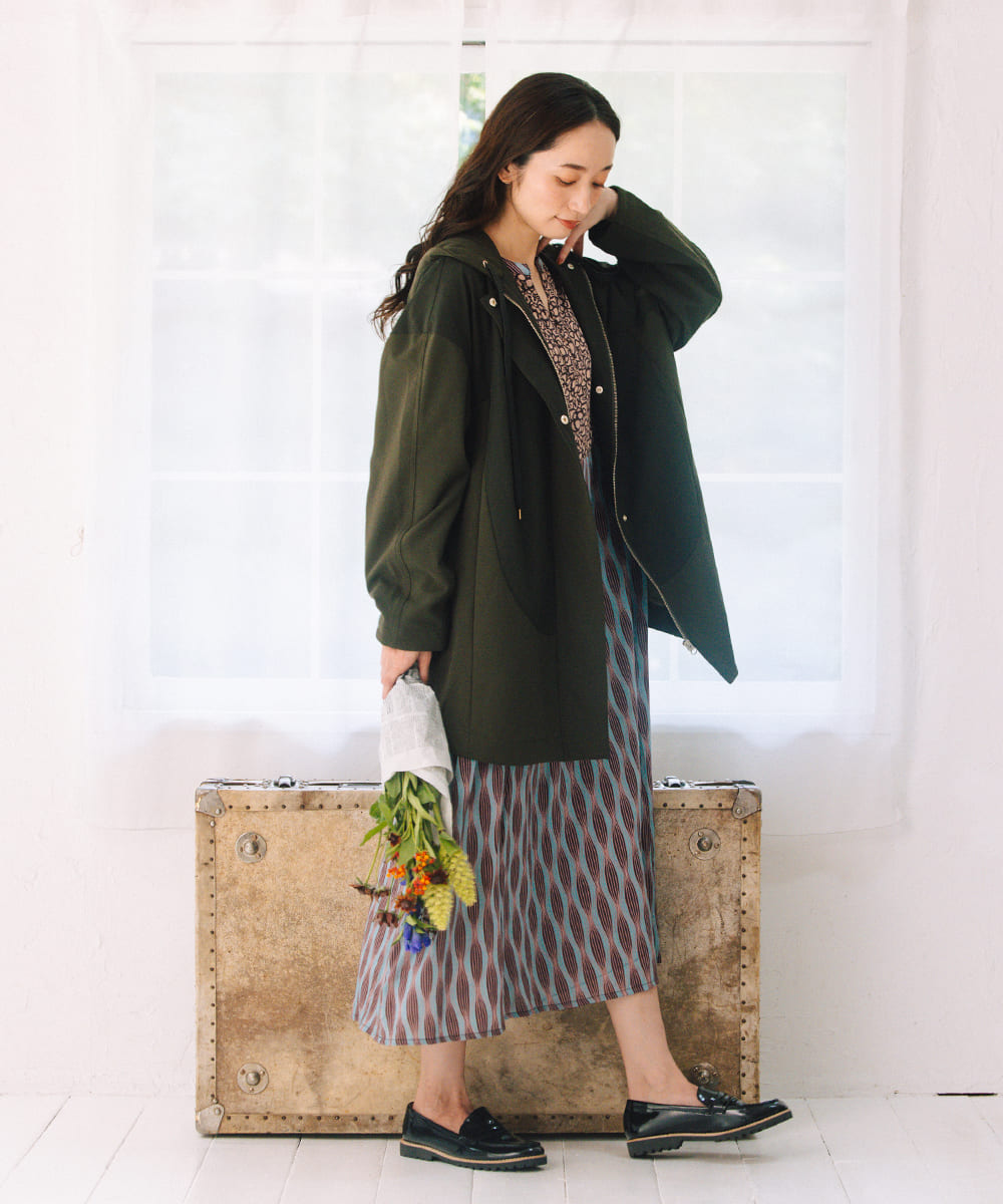 INDESIGN MIXプリントスキッパーワンピース