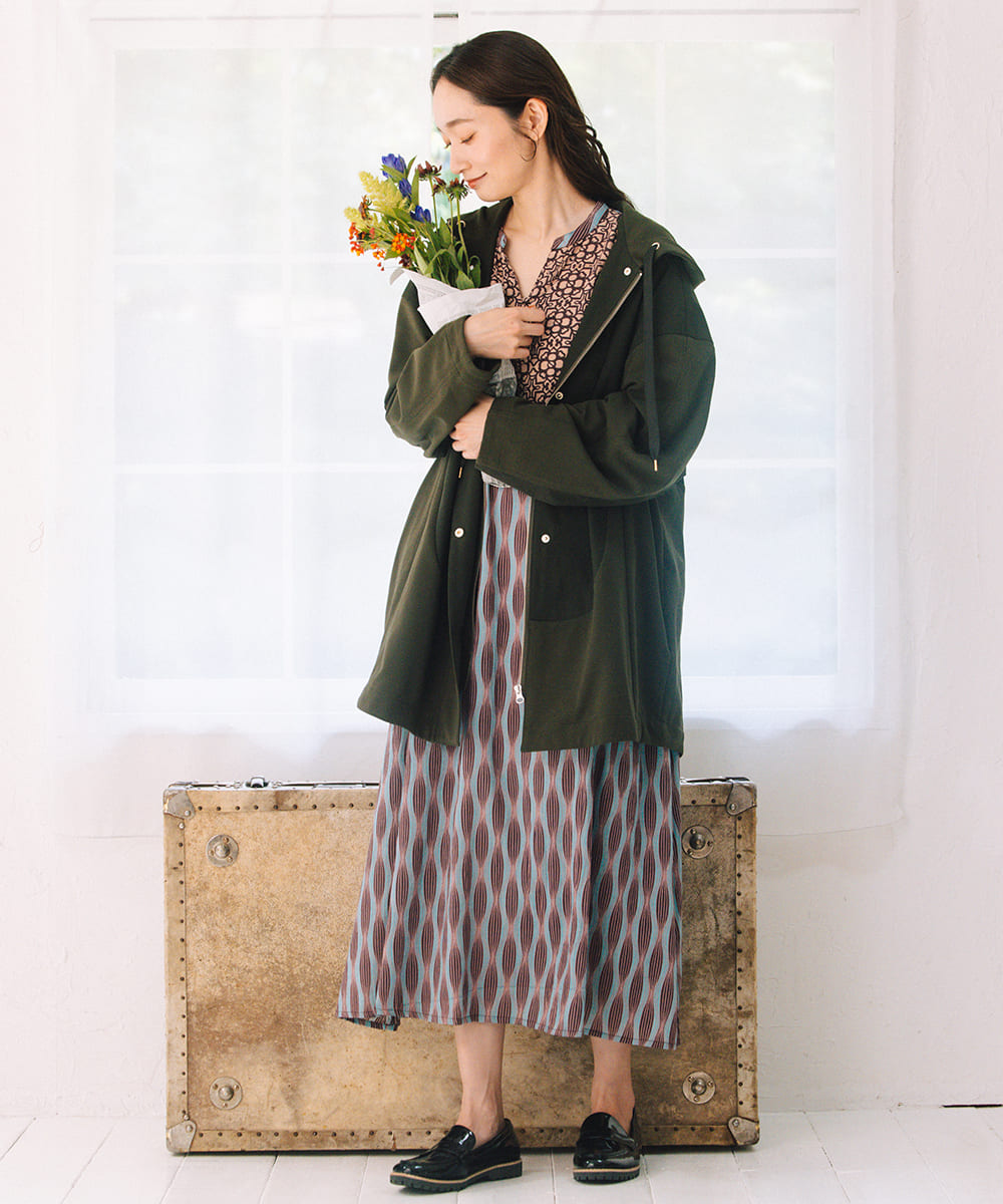 INDESIGN MIXプリントスキッパーワンピース