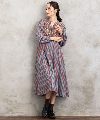 INDESIGN MIXプリントスキッパーワンピース