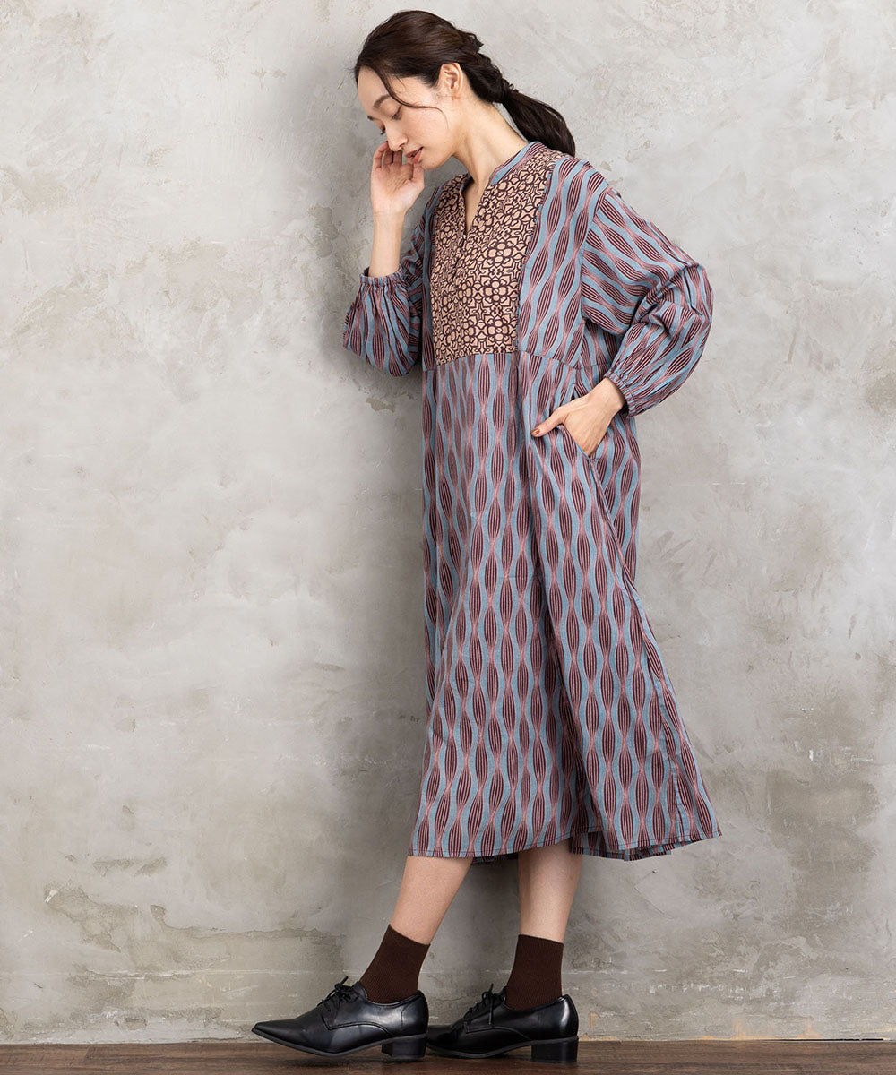 21号(6L～) INDESIGN MIXプリントスキッパーワンピース