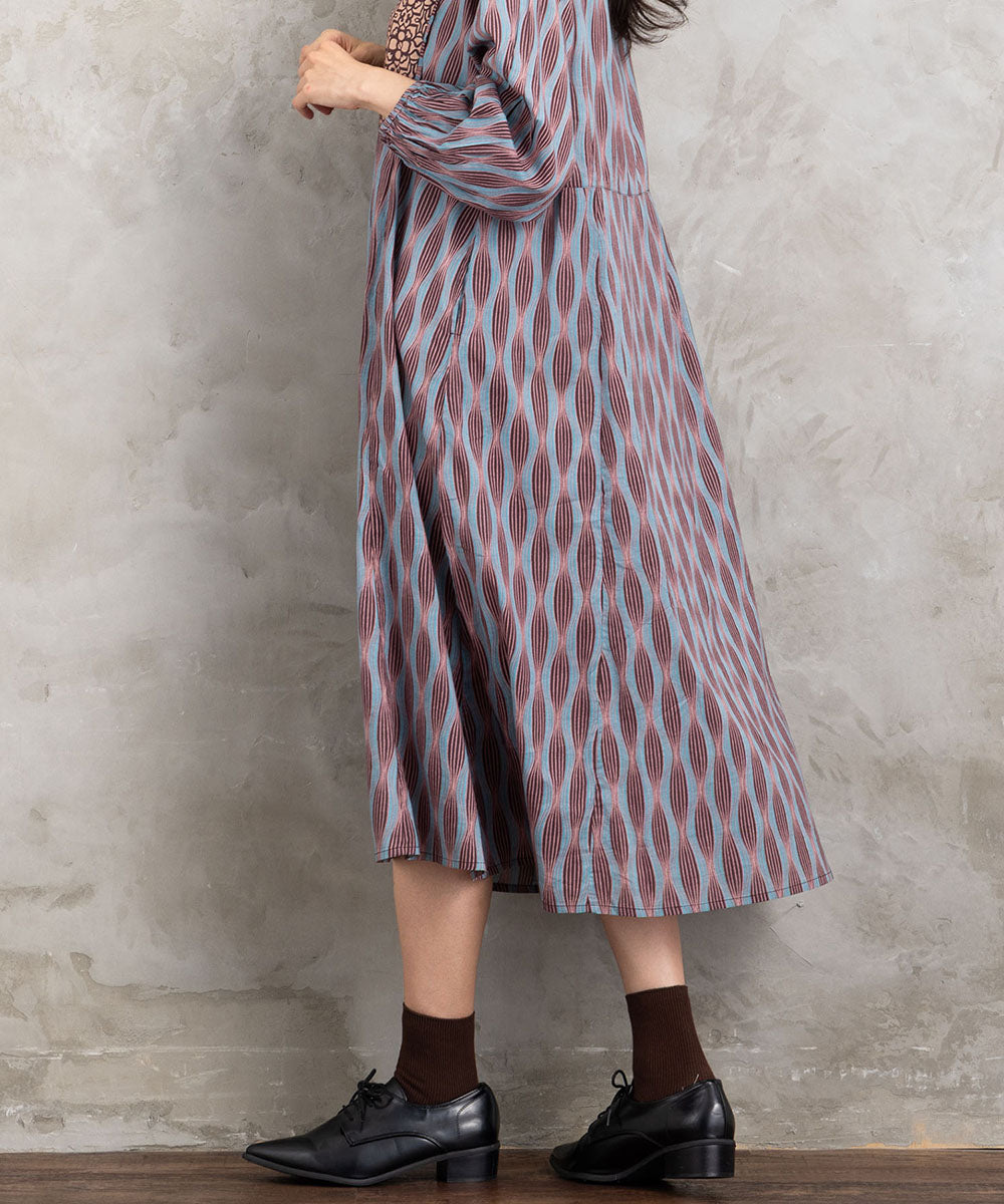 INDESIGN MIXプリントスキッパーワンピース