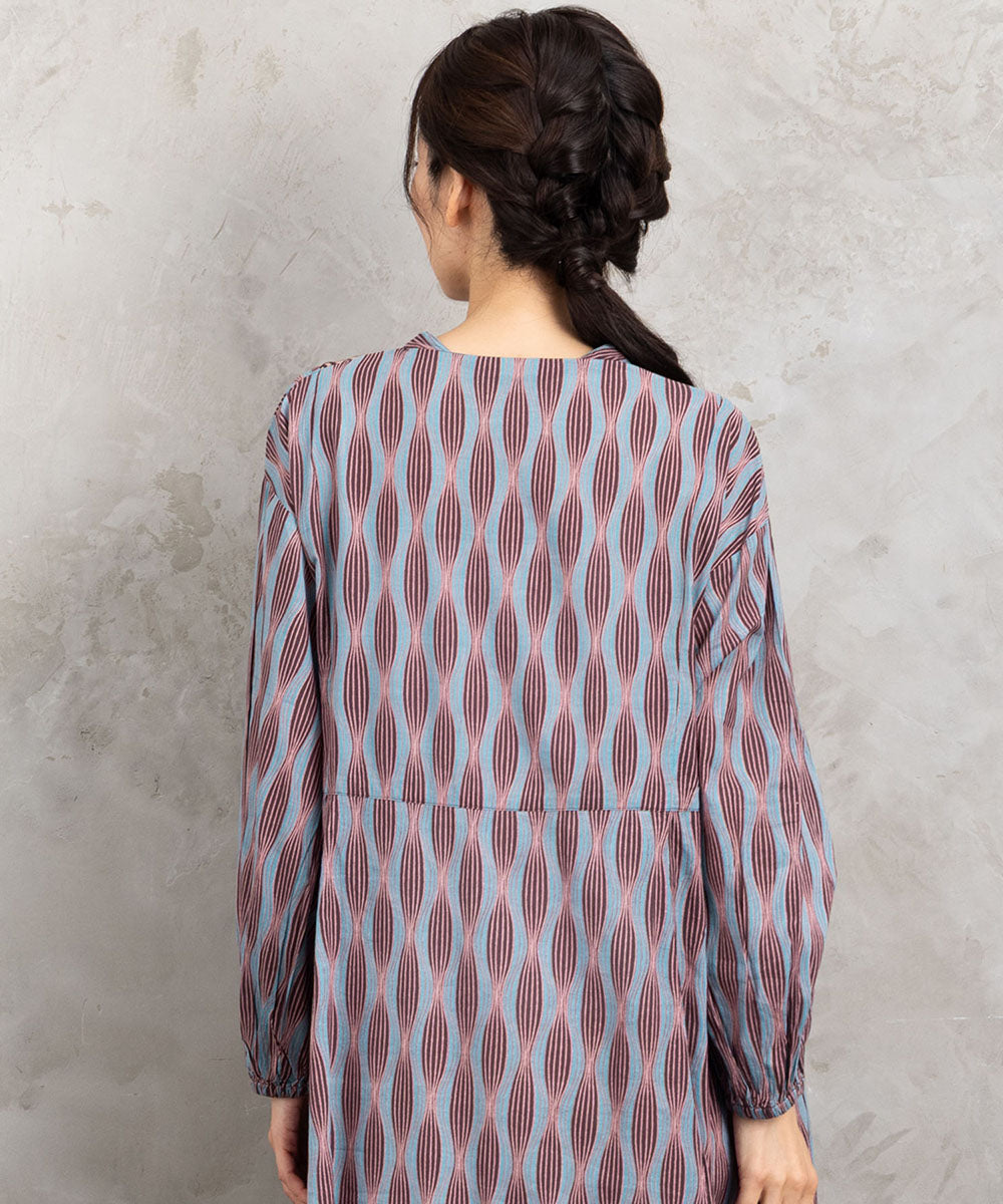 INDESIGN MIXプリントスキッパーワンピース