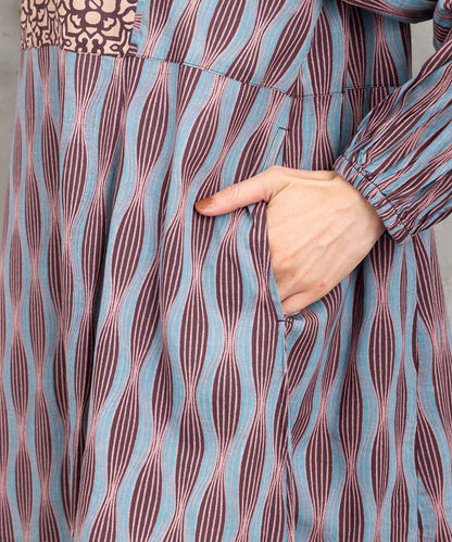 INDESIGN MIXプリントスキッパーワンピース