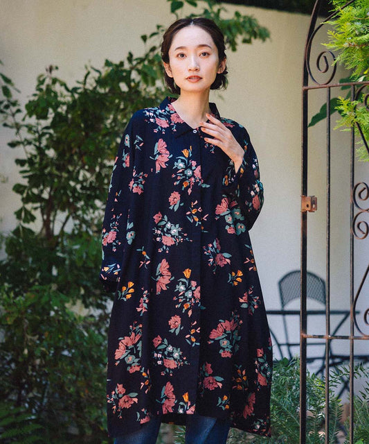 大きいサイズ レディース 花柄 プリント チュニックシャツ｜sabstreet my standard(サブストリートマイスタンダード)