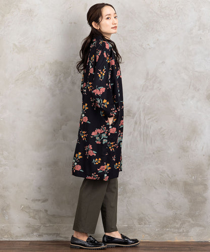 INDESIGN フラワーブーケプリントシャツチュニック