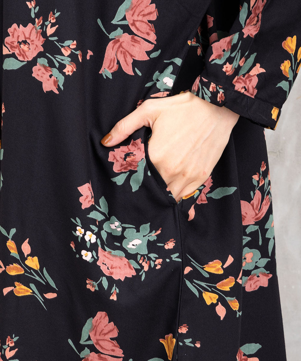 INDESIGN フラワーブーケプリントシャツチュニック