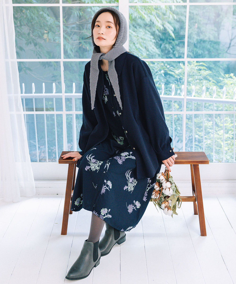 21号(6L～) INDESIGN フラワープリントピンタックワンピース