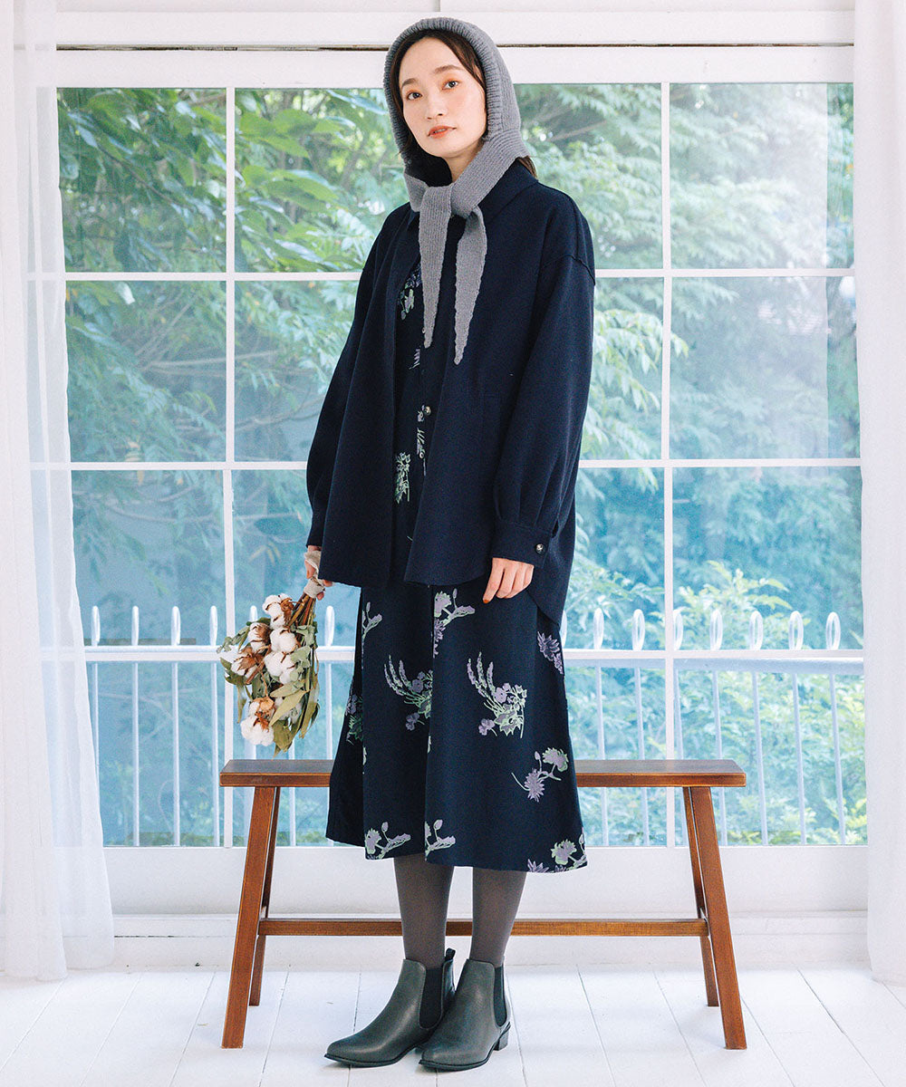 21号(6L～) INDESIGN フラワープリントピンタックワンピース