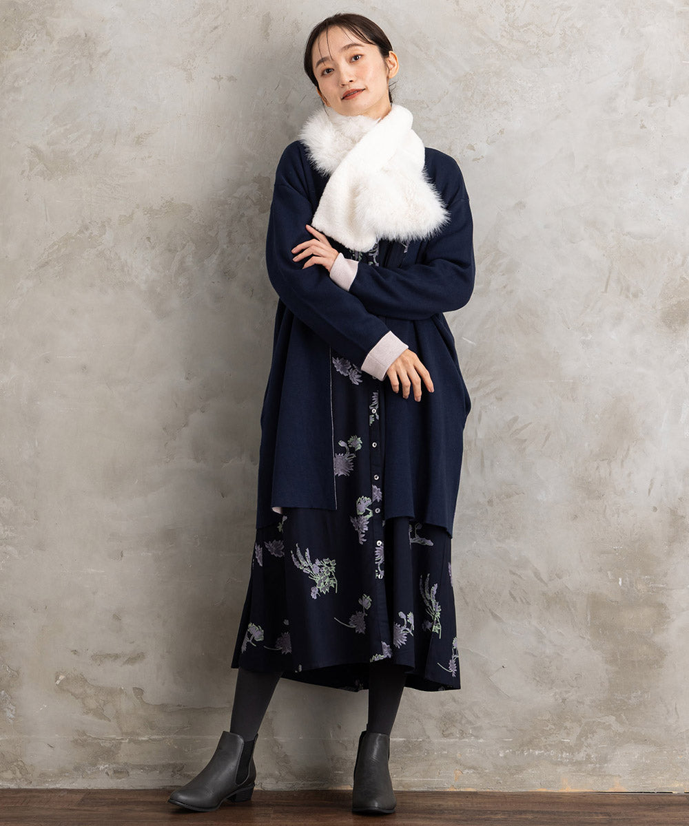 21号(6L～) INDESIGN フラワープリントピンタックワンピース