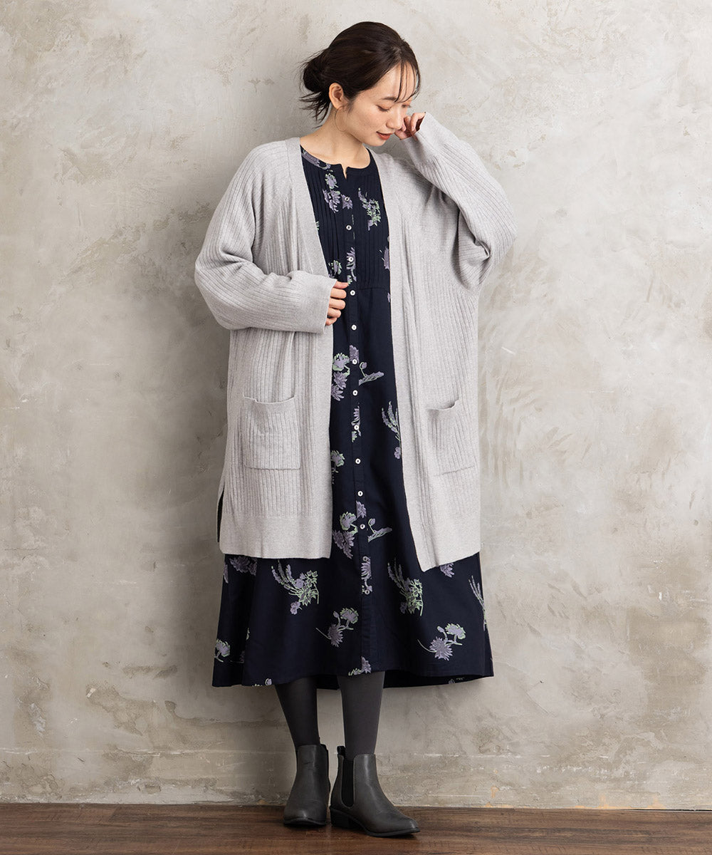 21号(6L～) INDESIGN フラワープリントピンタックワンピース