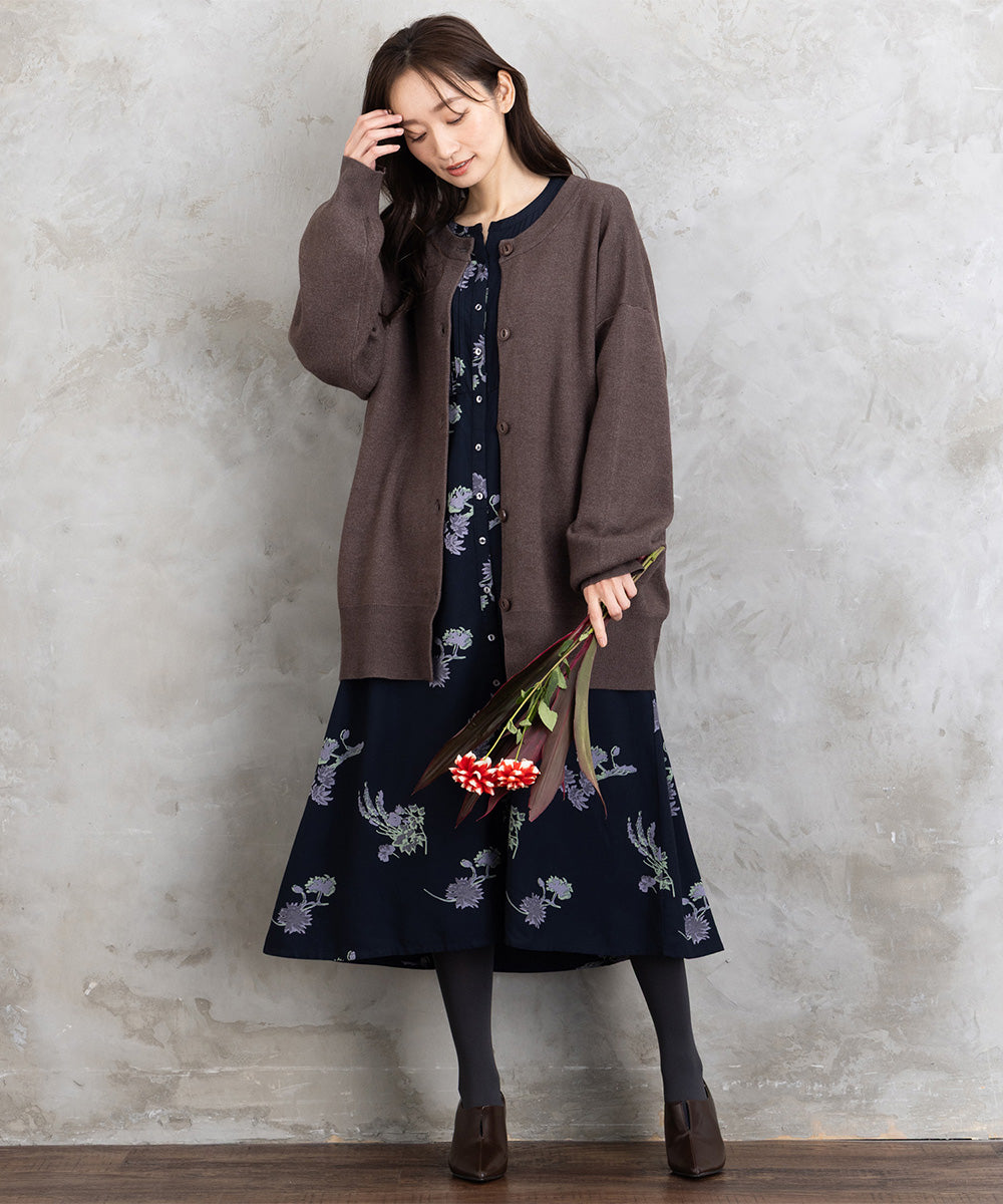 21号(6L～) INDESIGN フラワープリントピンタックワンピース