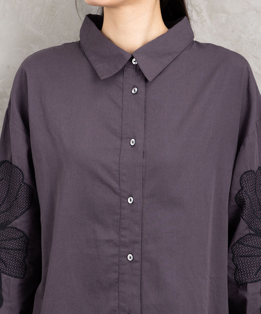 INDESIGN フラワーエンブロイダリーシャツチュニック