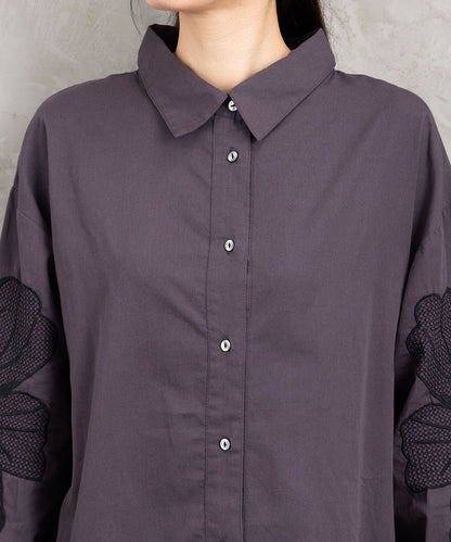 21号(6L～) INDESIGN フラワーエンブロイダリーシャツチュニック