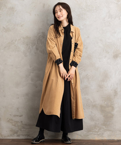 INDESIGN ドットポケットコーデュロイシャツワンピース