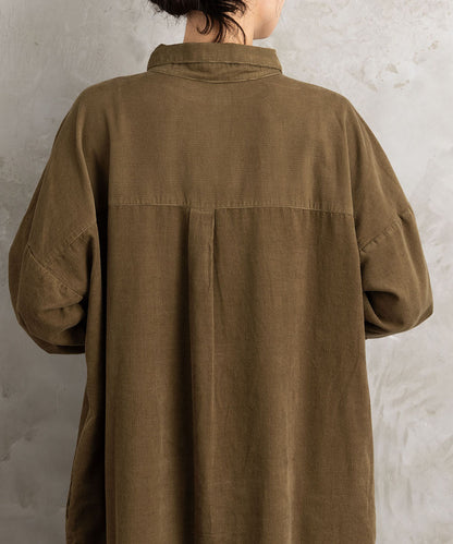 INDESIGN ドットポケットコーデュロイシャツワンピース