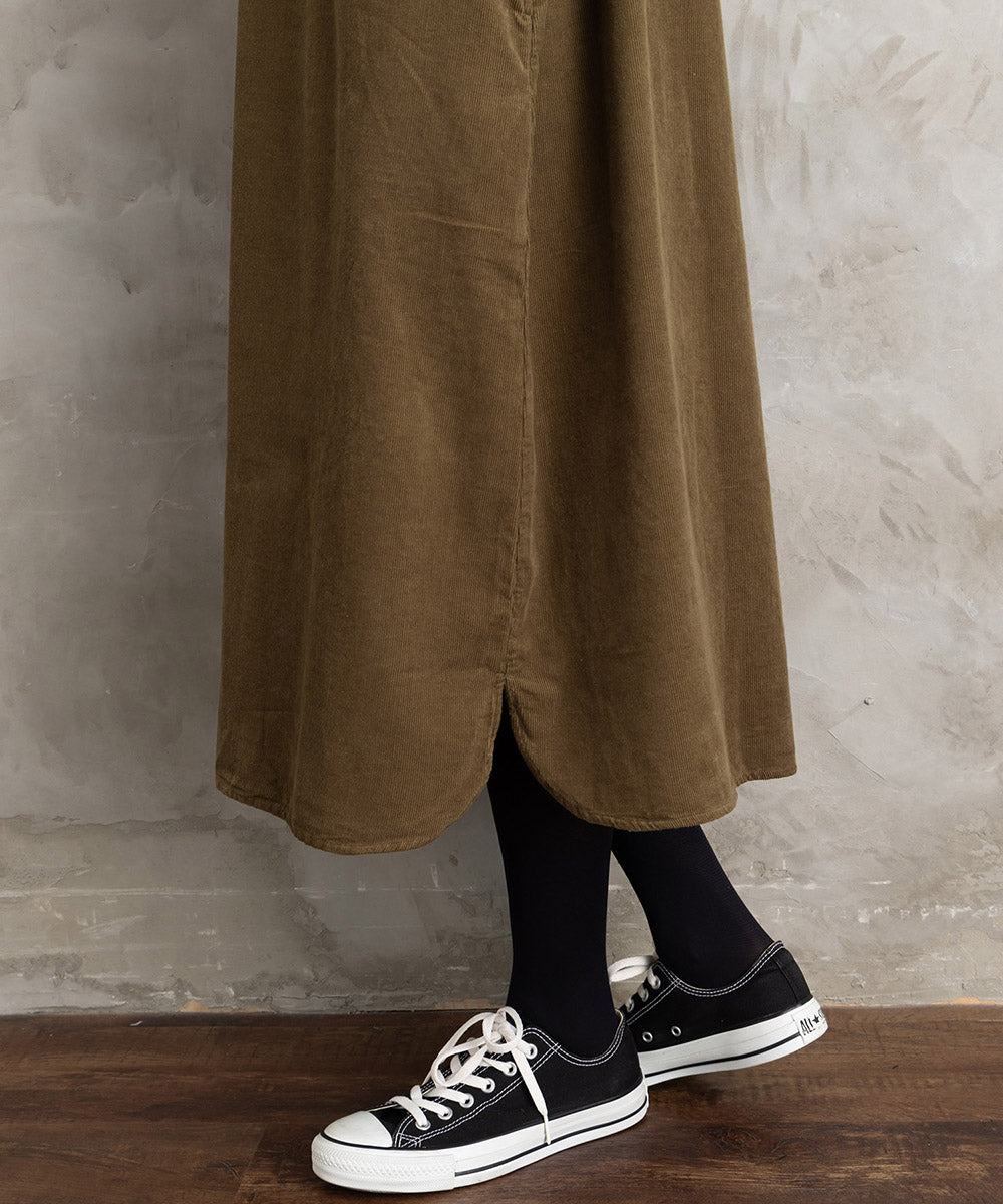 INDESIGN ドットポケットコーデュロイシャツワンピース