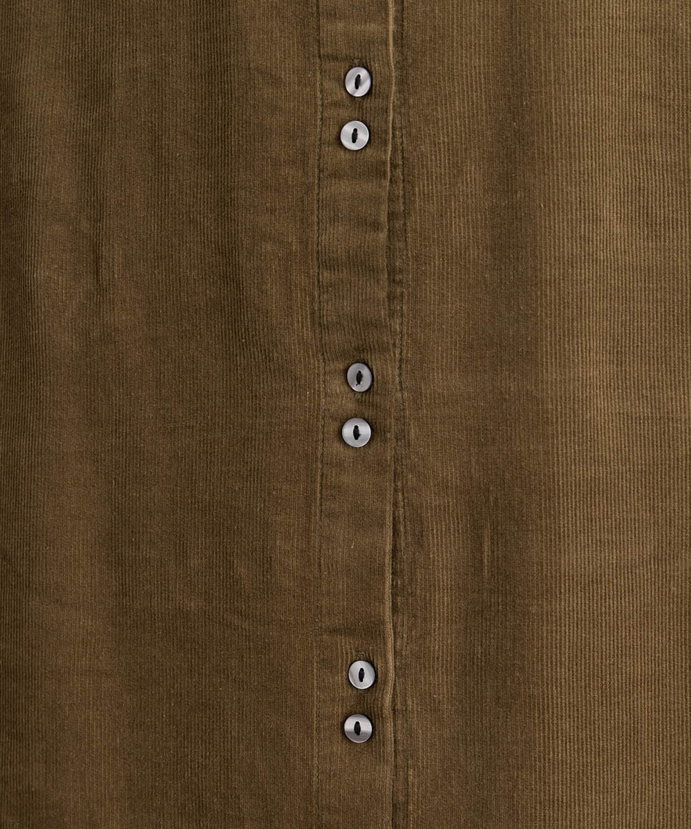 INDESIGN ドットポケットコーデュロイシャツワンピース