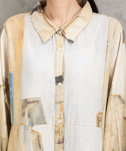 INDESIGN シティスケープコラージュプリントワンピース