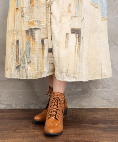 INDESIGN シティスケープコラージュプリントワンピース