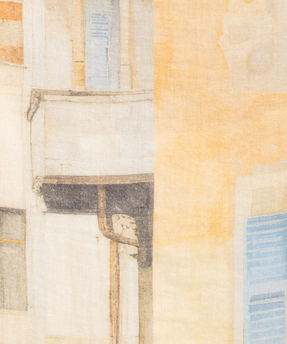 INDESIGN シティスケープコラージュプリントワンピース