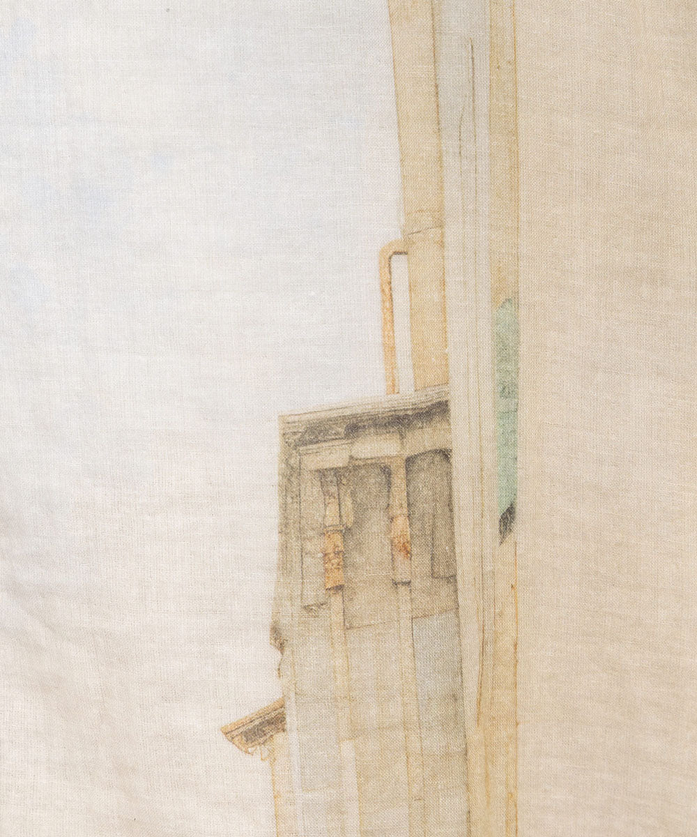 INDESIGN シティスケープコラージュプリントワンピース