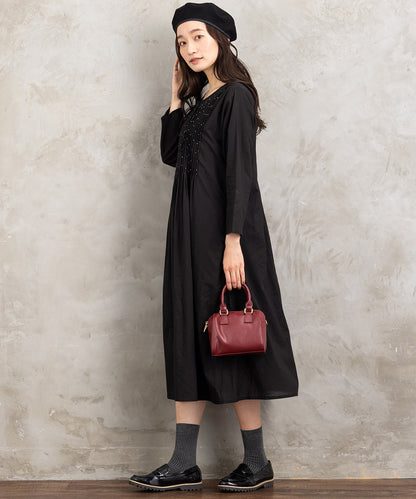 INDESIGN ビーズラインピンタックワンピース