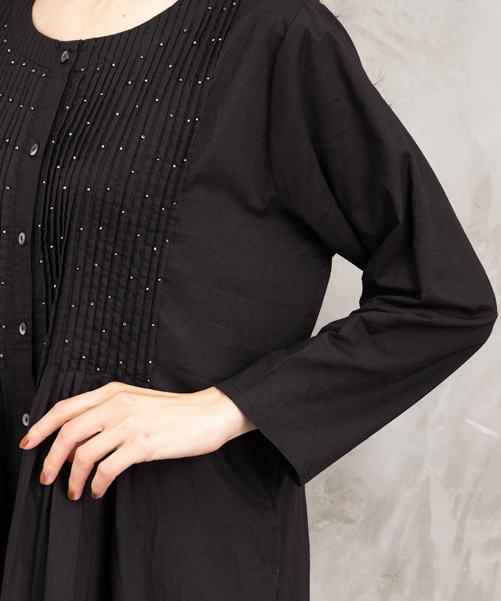 INDESIGN ビーズラインピンタックワンピース