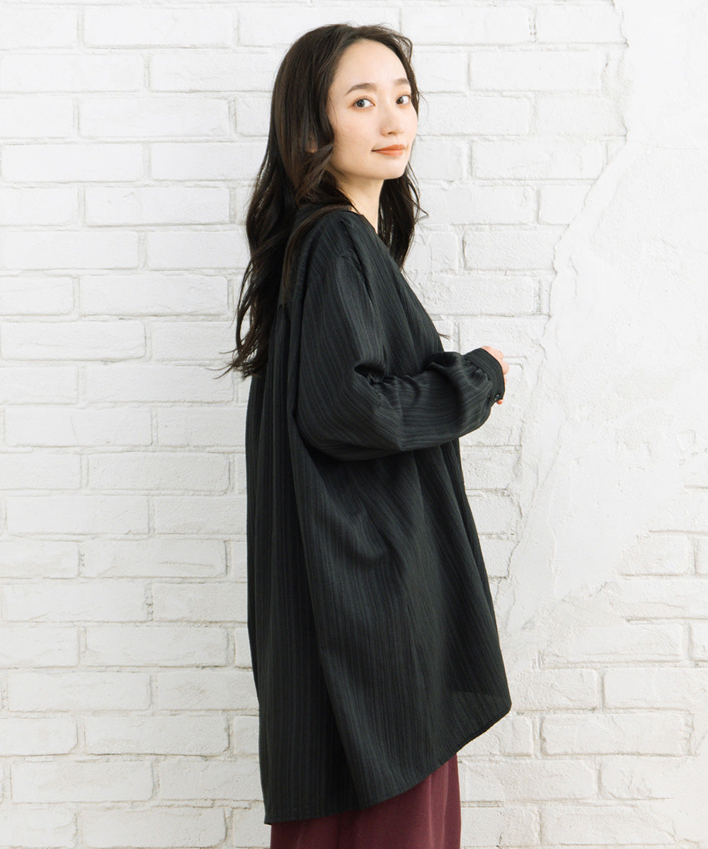 楊柳ジャカードシャツチュニック