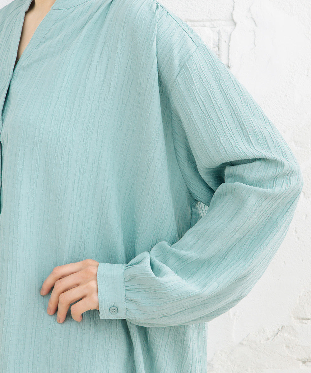 楊柳ジャカードシャツチュニック