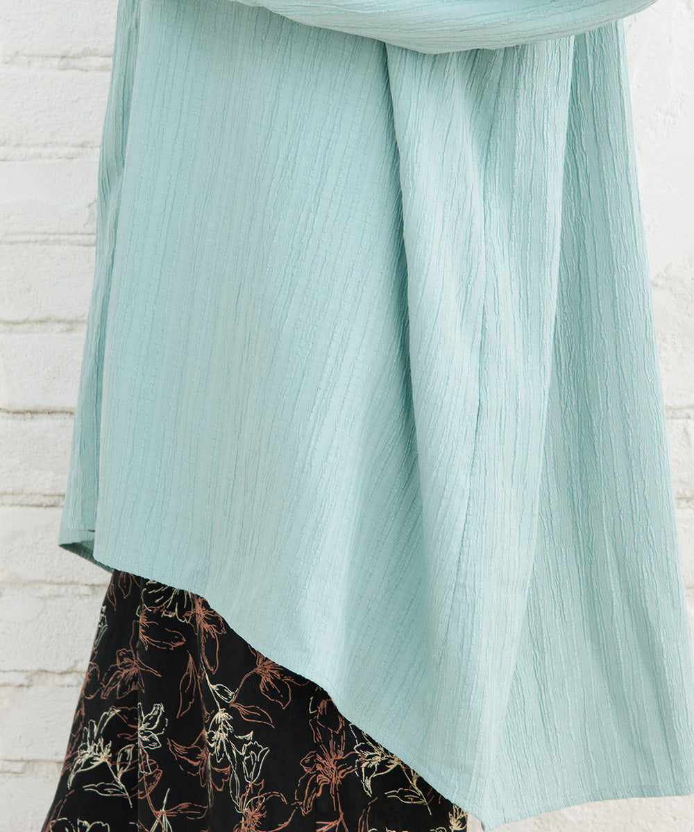 楊柳ジャカードシャツチュニック