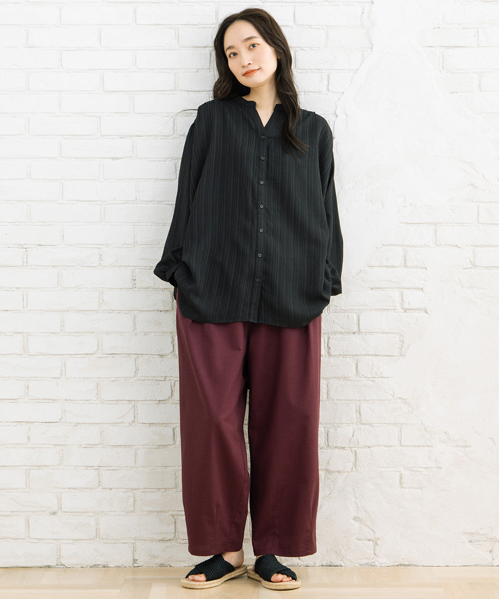 21号(6L～) 楊柳ジャカードシャツチュニック