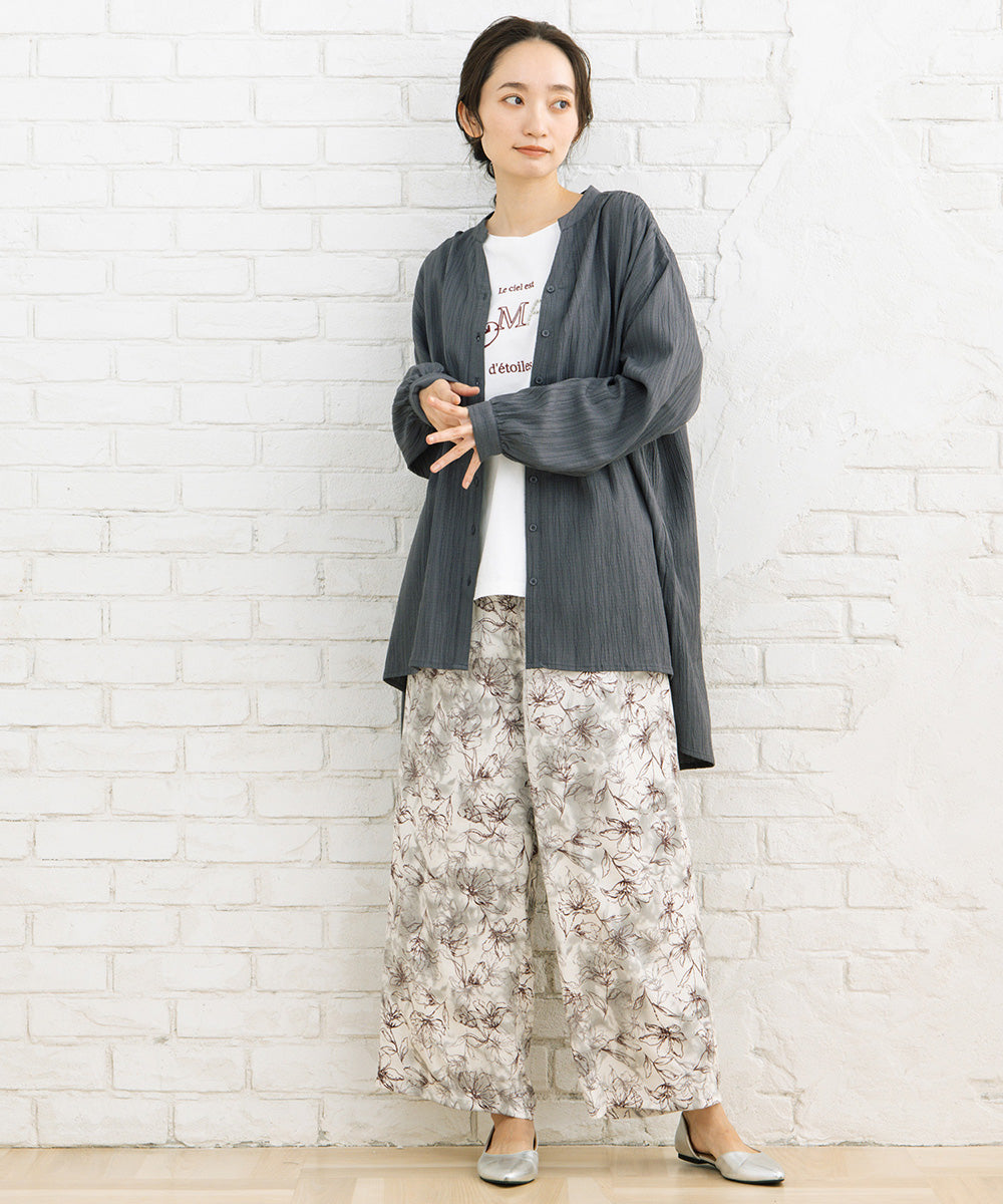 楊柳ジャカードシャツチュニック