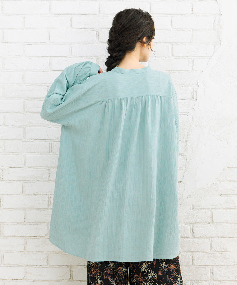 楊柳ジャカードシャツチュニック