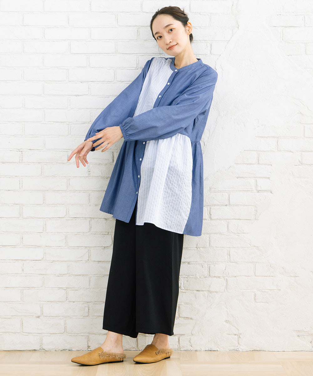 21号(6L～) パッチワークストライプチュニック