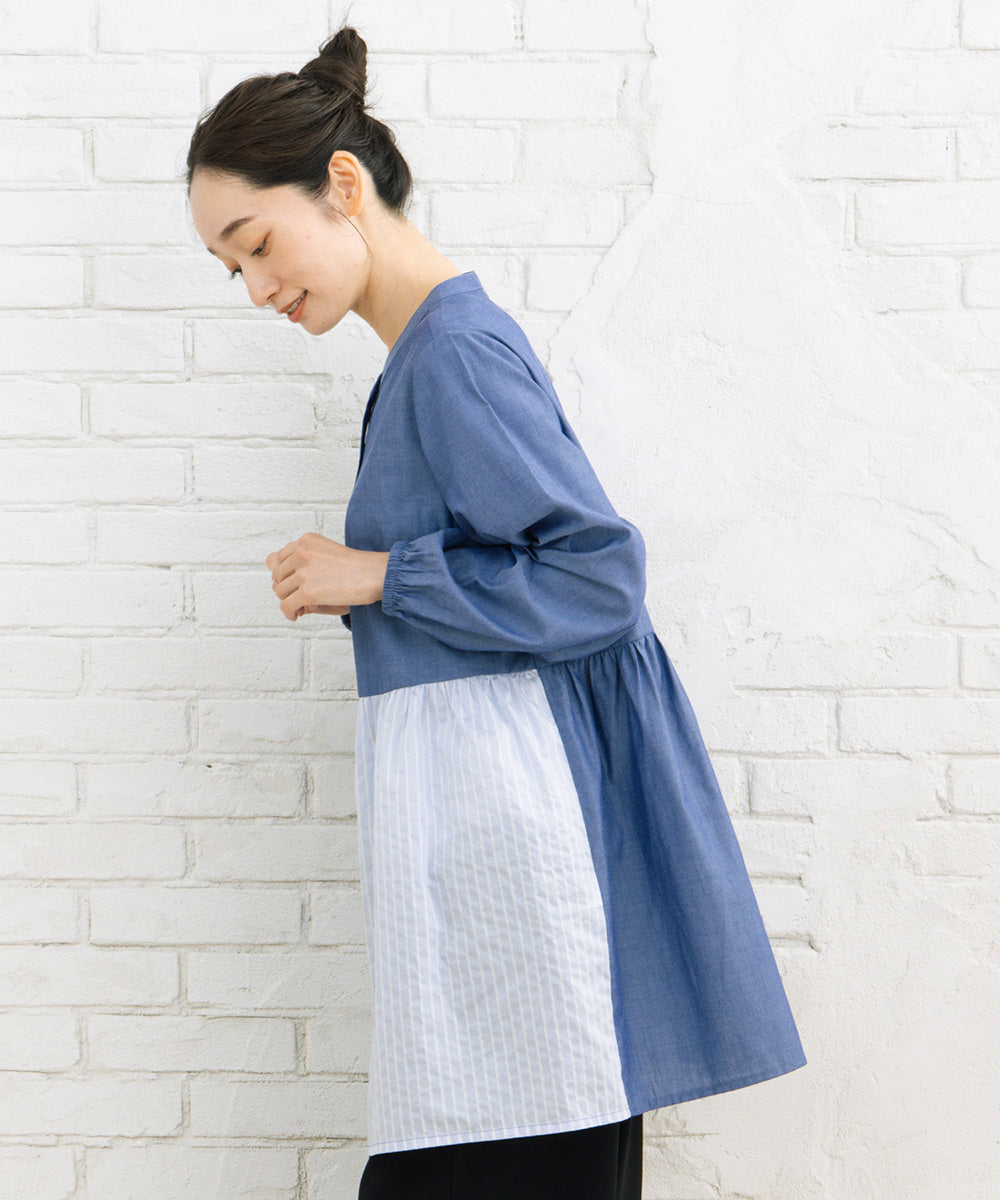 21号(6L～) パッチワークストライプチュニック