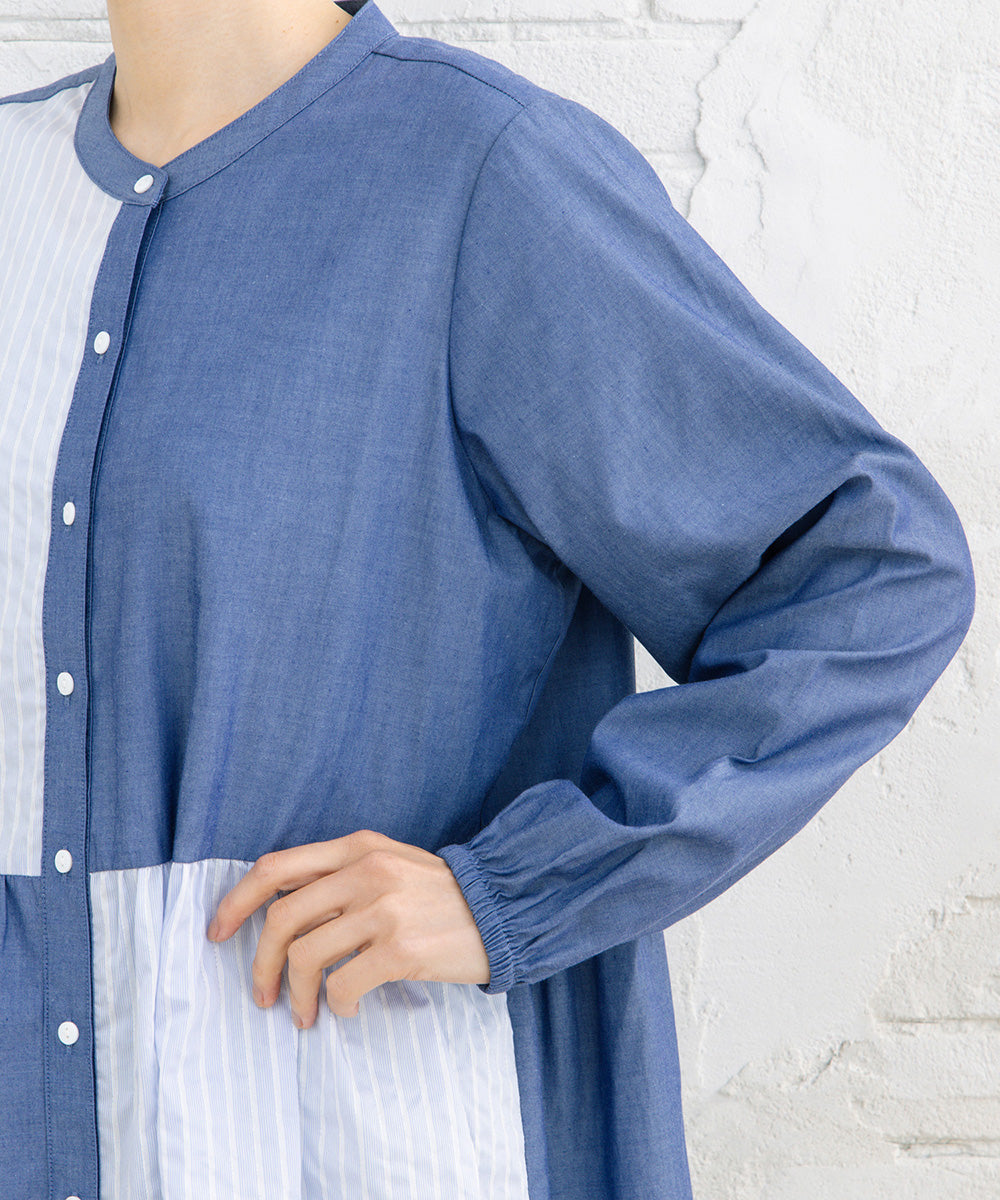 パッチワークストライプチュニック