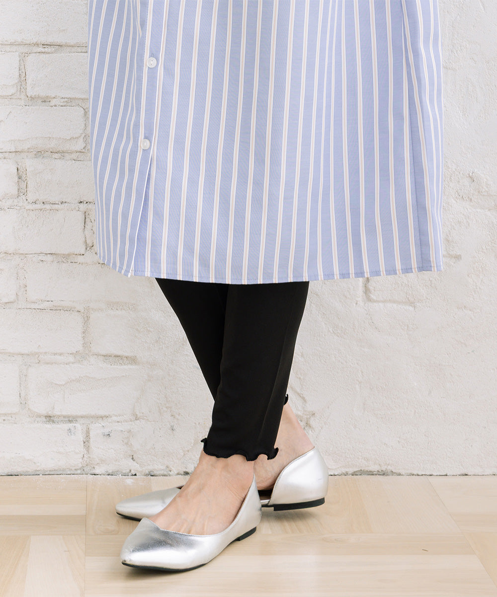 FONTLAB ストライプバンドカラーシャツワンピース