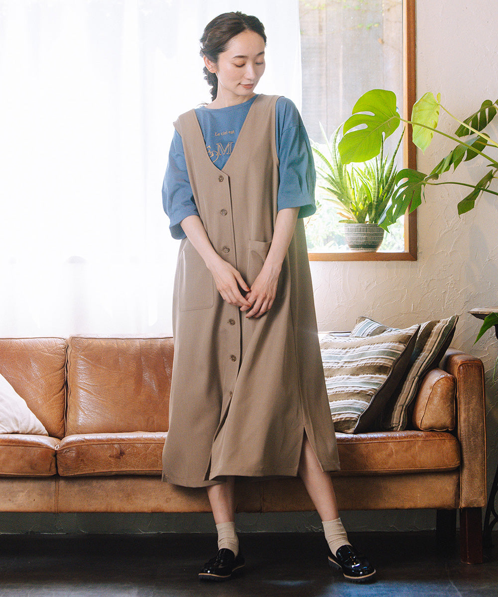 大きいサイズ レディース ジャンパースカート ジレ 2WAY｜sabstreet my standard(サブストリートマイスタンダード)