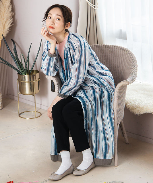 ドットストライププリントワンピース