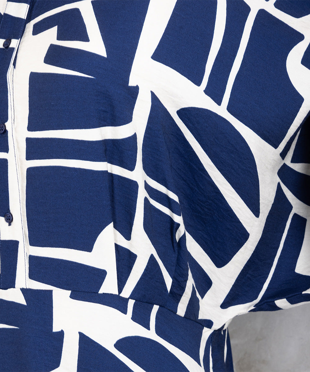 30-9668 b.young [リミサロ]ジオメトリックプリントワンピース