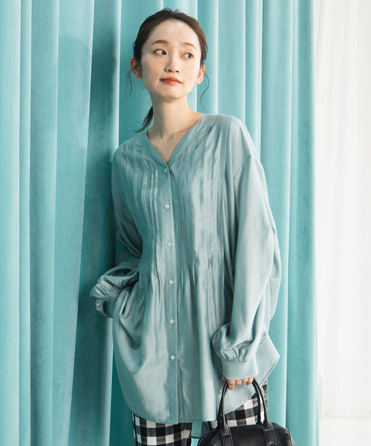 シルキーローンピンタックチュニック