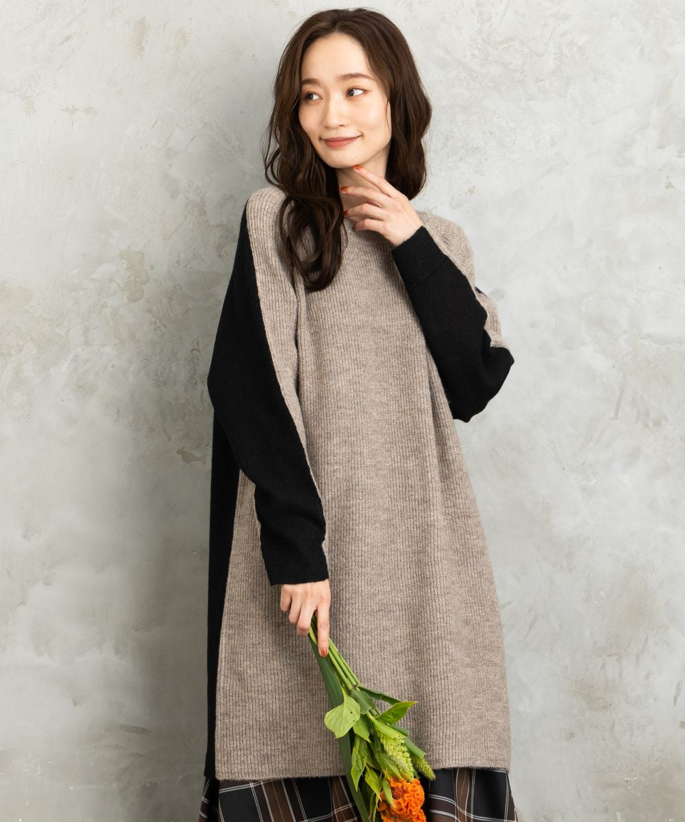 FONTLAB 2WAYバイカラーニットチュニック