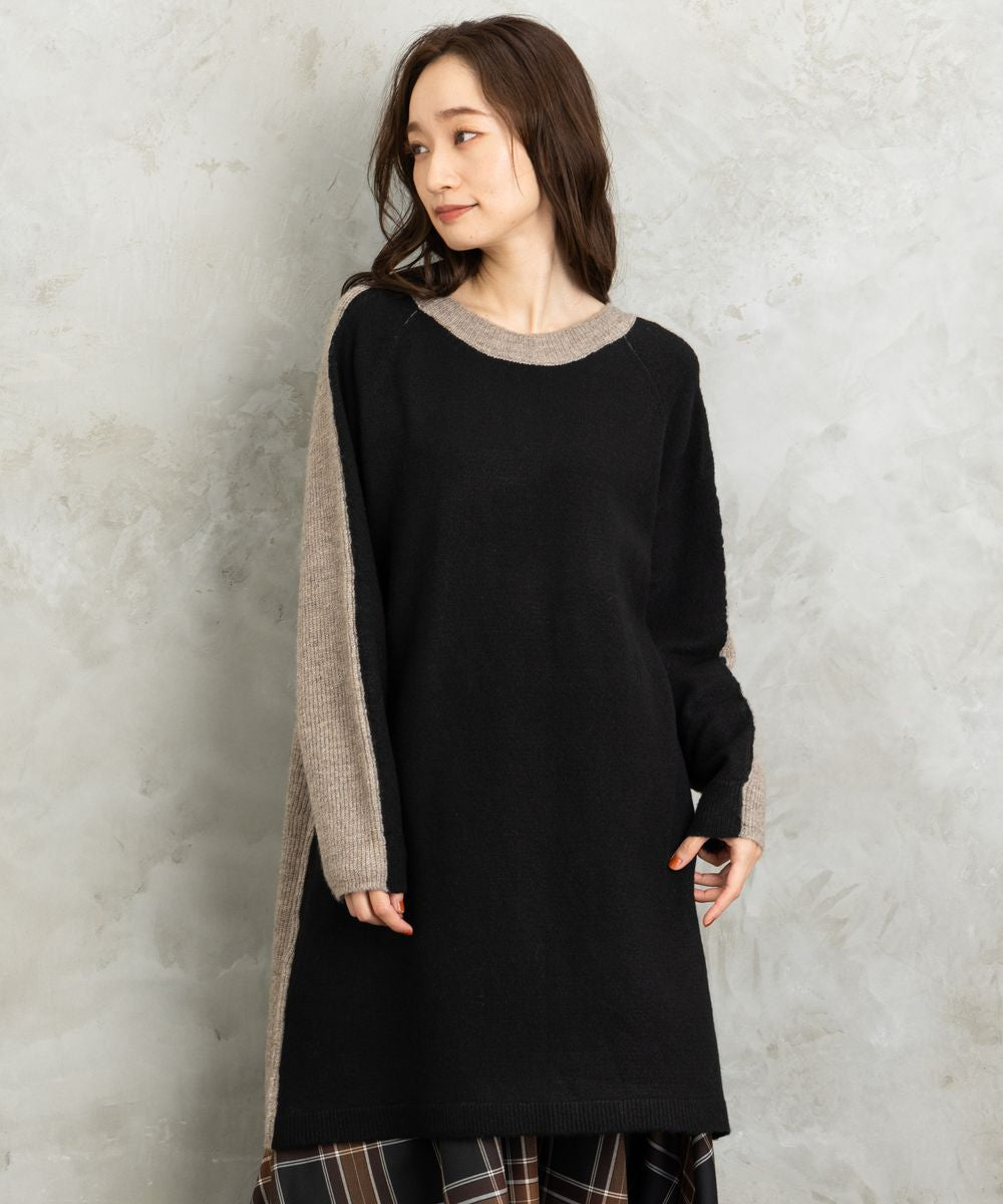 FONTLAB 2WAYバイカラーニットチュニック