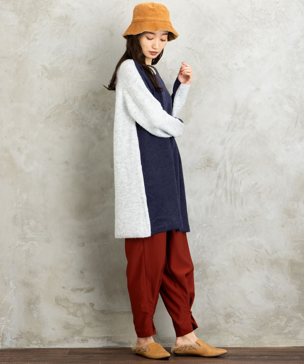 FONTLAB 2WAYバイカラーニットチュニック