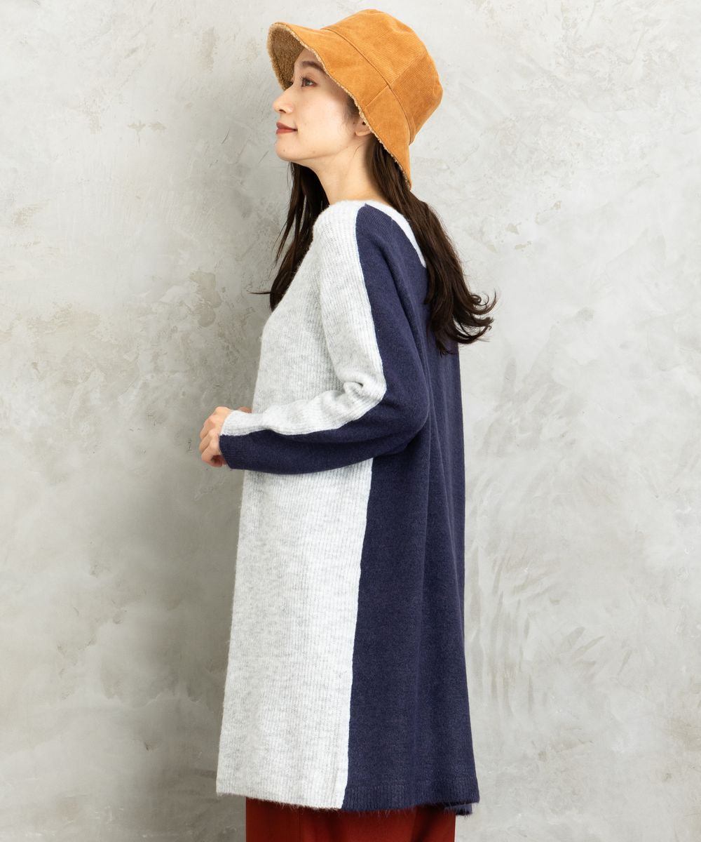 FONTLAB 2WAYバイカラーニットチュニック